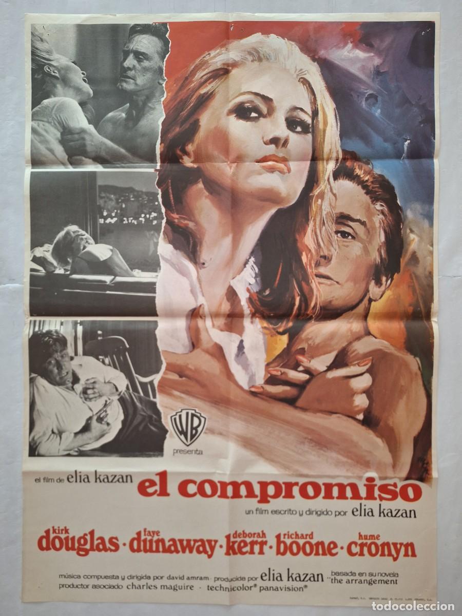 Kino: ANTIGUO CARTEL CINE EL COMPROMISO KIRK DOUGLAS A&Ntilde;O 1970 RV C-1562