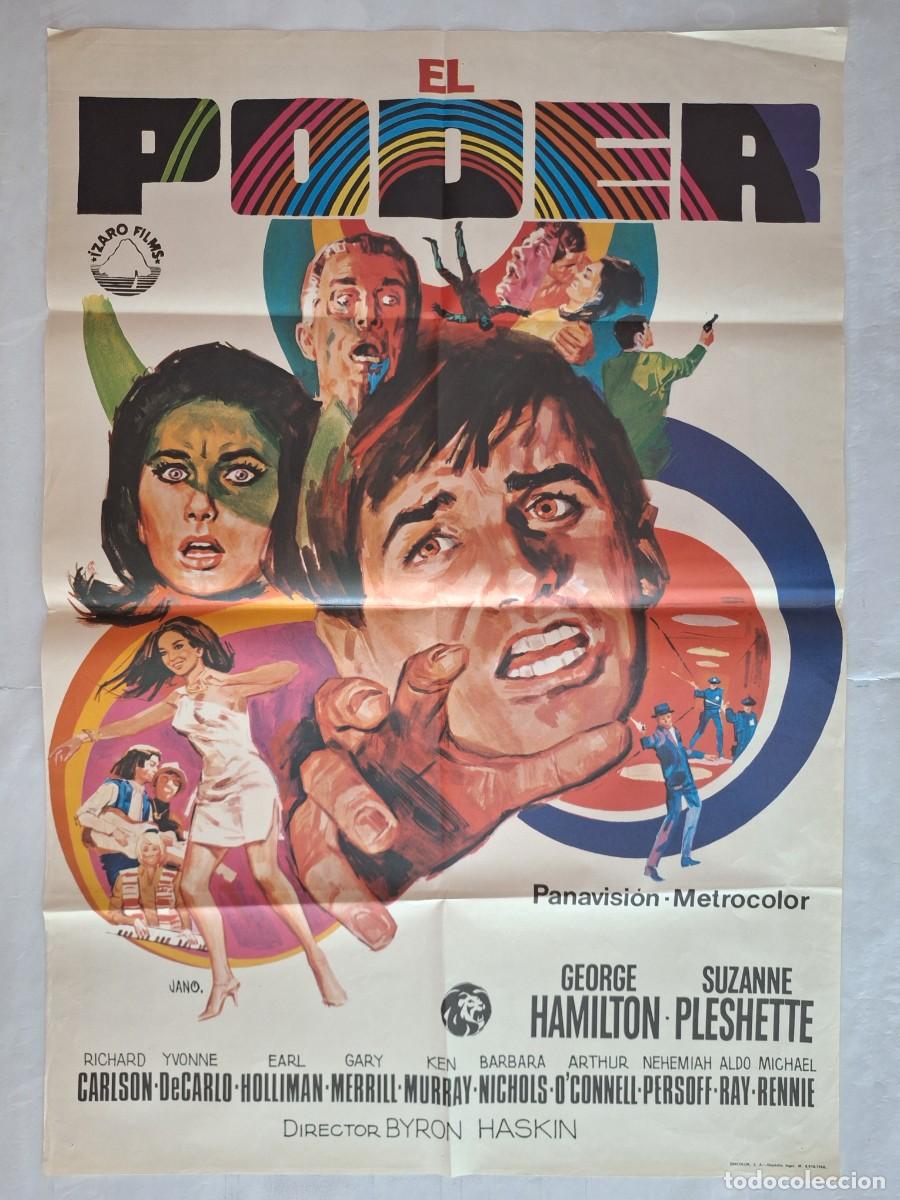 Cine: ANTIGUO CARTEL CINE EL PODER GEORGE HAMILTON A&Ntilde;O 1968 JANO RV C-1564