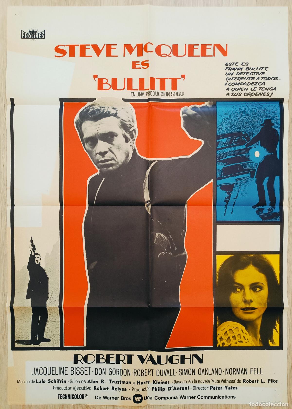 Cine: RW CARTEL CINE BULLITT STEVE MCCQUEEN ROBERT VAUGHIN 1978 CC220