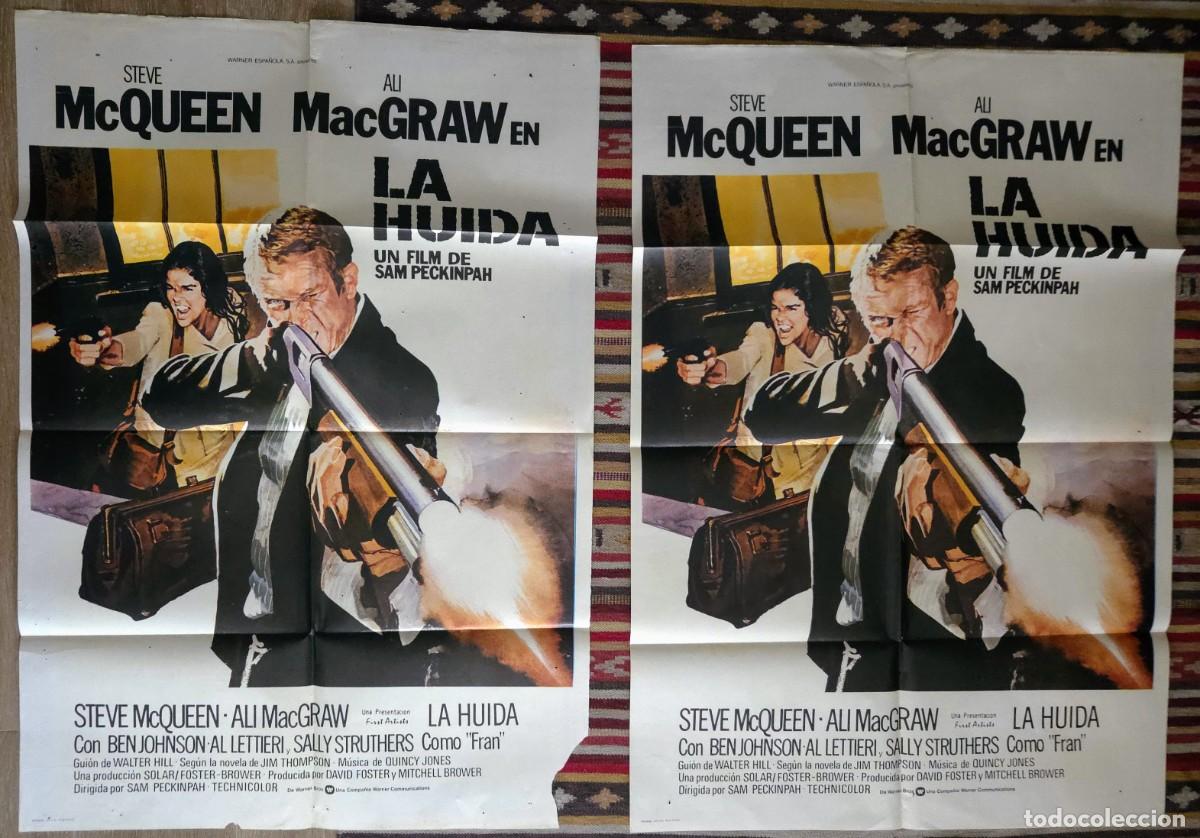 Cine: LA HUIDA 1980 &ndash; Lote original 2 carteles + 7 fotocromos &ndash; Steve McQueen