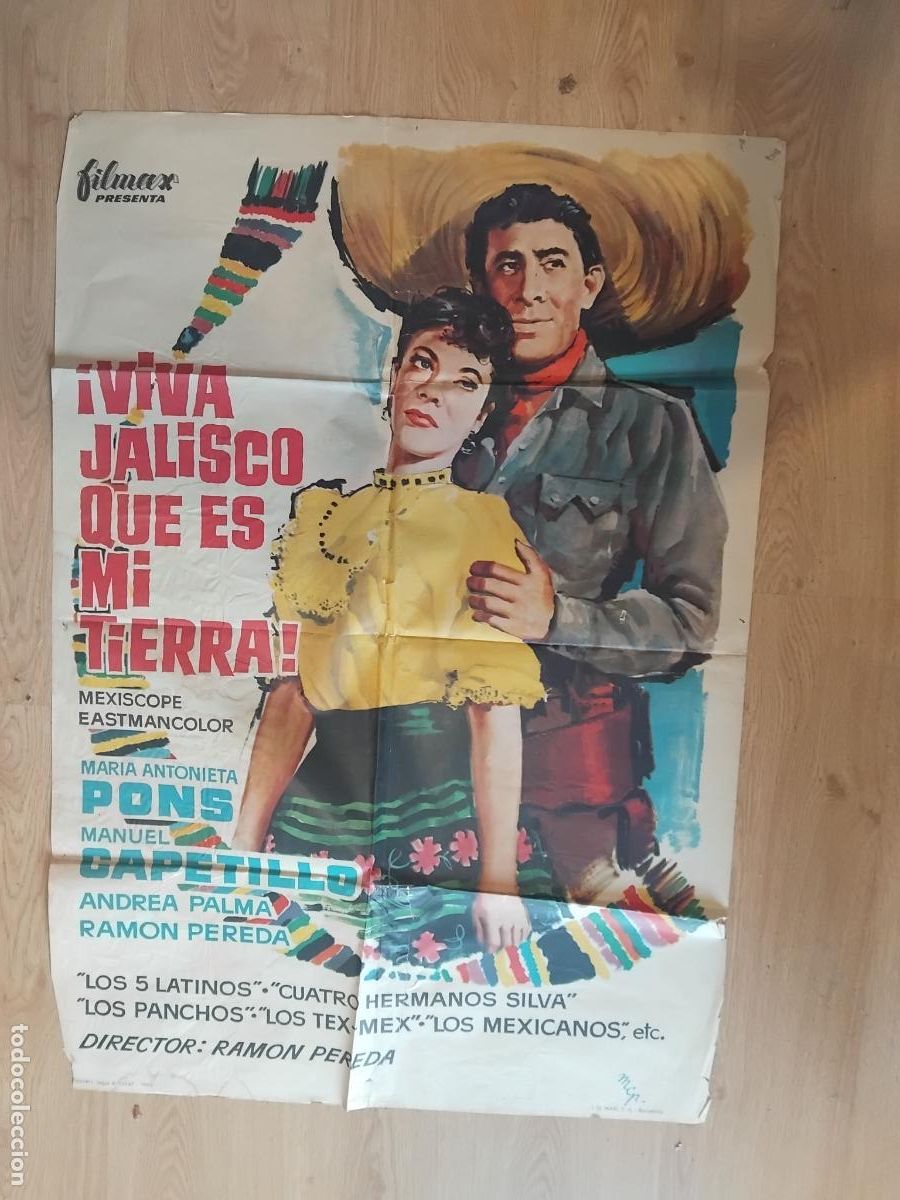 Cine: CARTEL DE CINE VIVA JALISCO QUE ES MI TIERRA 100 X 70 CM.