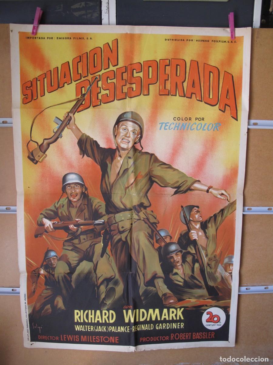 Cine: SITUACION DESESPERADA SOLIGO POSTER ORIGINAL DEL ESTRENO