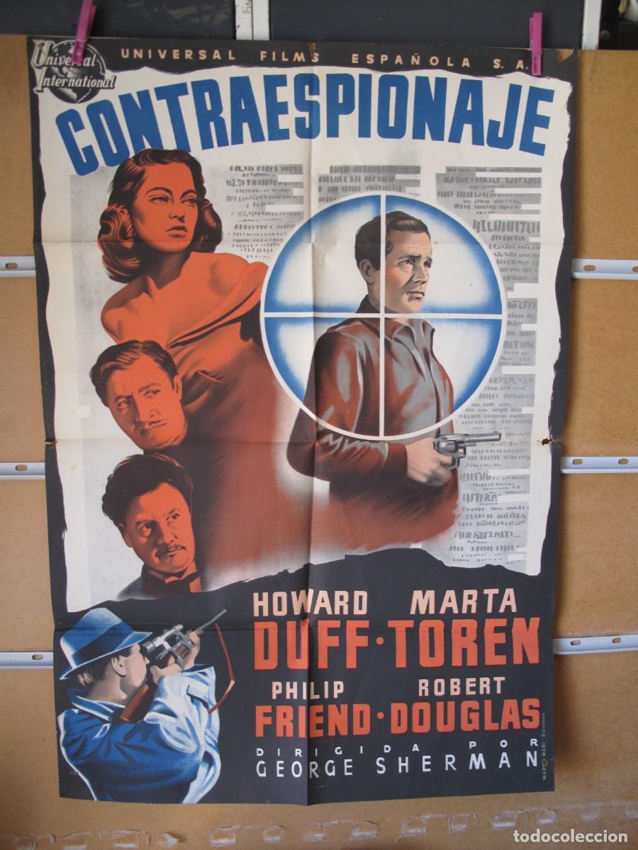 Cine: CONTRA ESPIONAJE POSTER ORIGINAL DEL ESTRENO