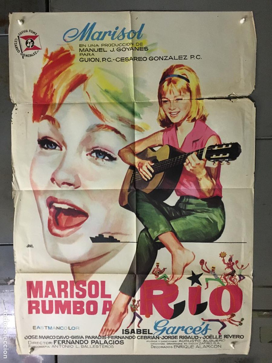Cinema: ODC C179 MARISOL RUMBO A RIO POSTER ORIGINAL 70X100 ESTRENO