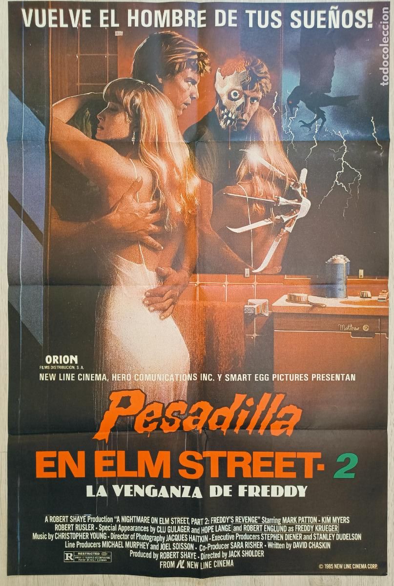 Cine: CARTEL CINE PESADILLA EN ELM STREET 2 LA VENGANZA DE FREDDY MARK PATTON 1985 C2820