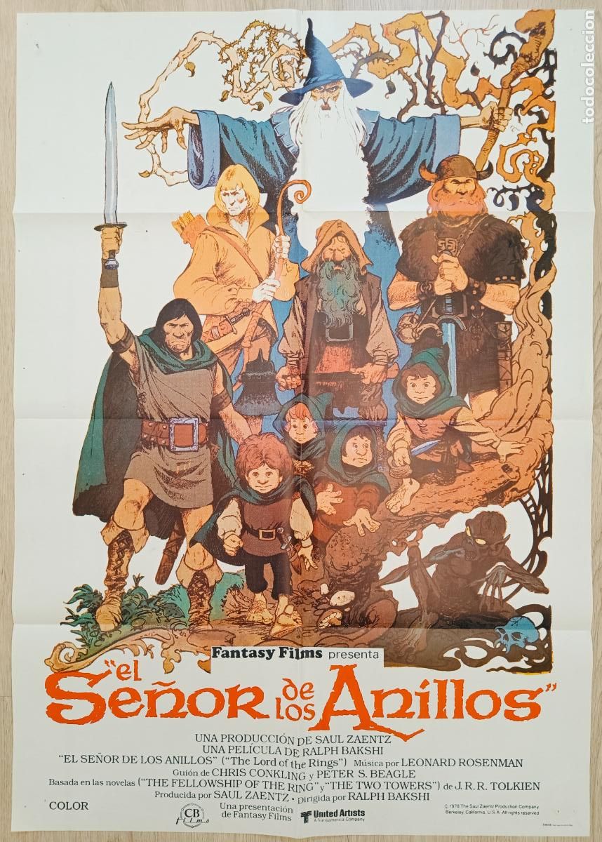 Cine: CARTEL CINE EL SE&Ntilde;OR DE LOS ANILLOS SAUL SAENTZ CHRIS CONKLING 1978 C2523