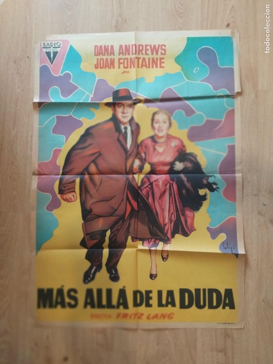 Cine: CARTEL CINE POSTER MAS ALLA DE LA DUDA 1956 DANA ANDREWS JOAN FONTAINE SOLIG&Oacute; 100X140