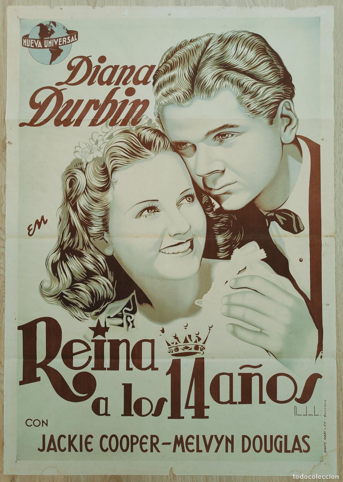 Cine: RW CARTEL CINE REINA A LOS 14 A&Ntilde;OS DIANA DURBIN JACKIE COOPER NADAL NUEVA UNIVERSALA&Ntilde;OS 40 CC223