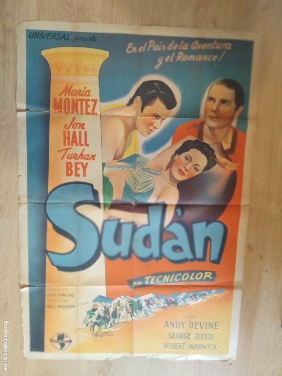 Cine: CARTEL CINE POSTER SUDAN. MARIA MONTES. 110 X 75