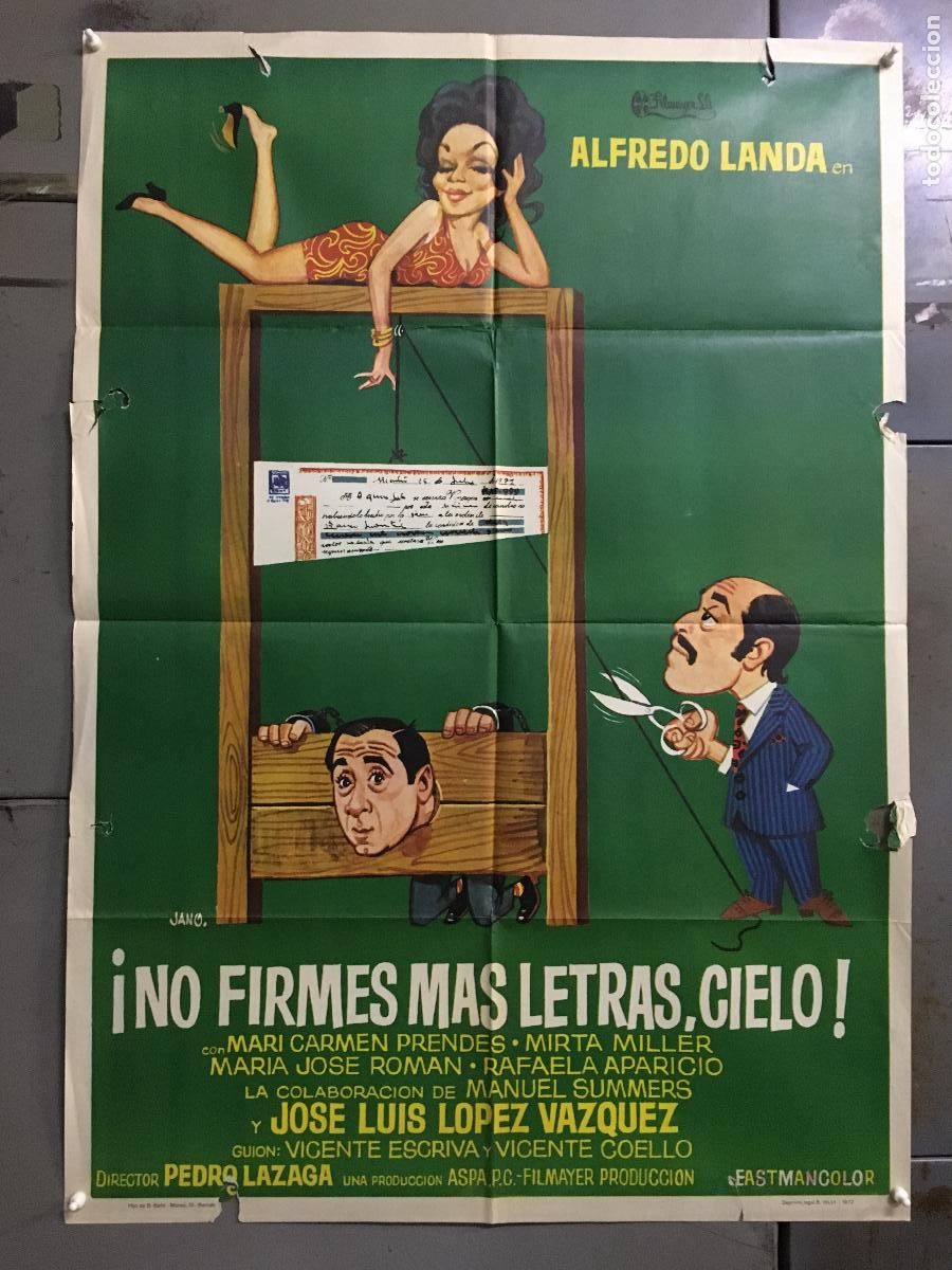 Cine: ODC C193 NO FIRMES MAS LETRAS CIELO ALFREDO LANDA LOPEZ VAZQUEZ POSTER ORIGINAL 70X100 ESTRENO