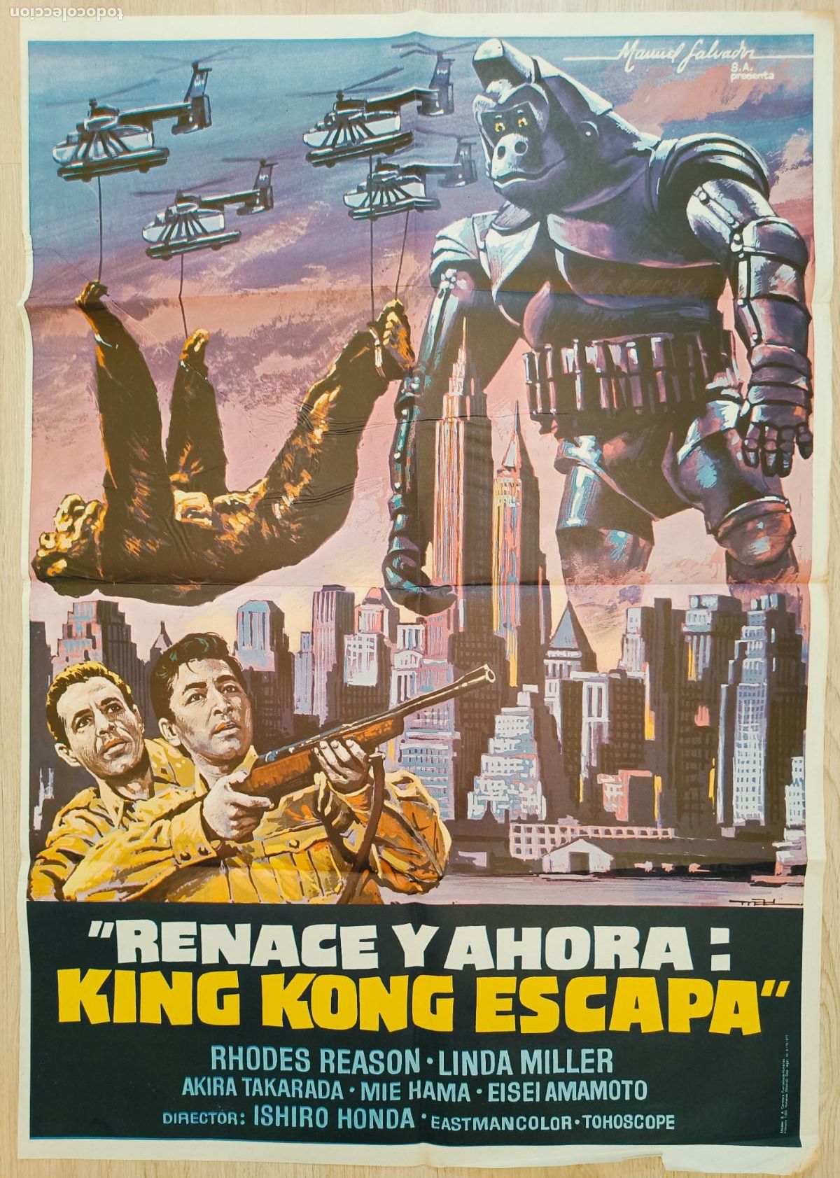 Cinema: CARTEL CINE KING KONG ESCAPA RENACE Y AHORA RHODES REASON LINDA MILLER 1977 MAC C2827