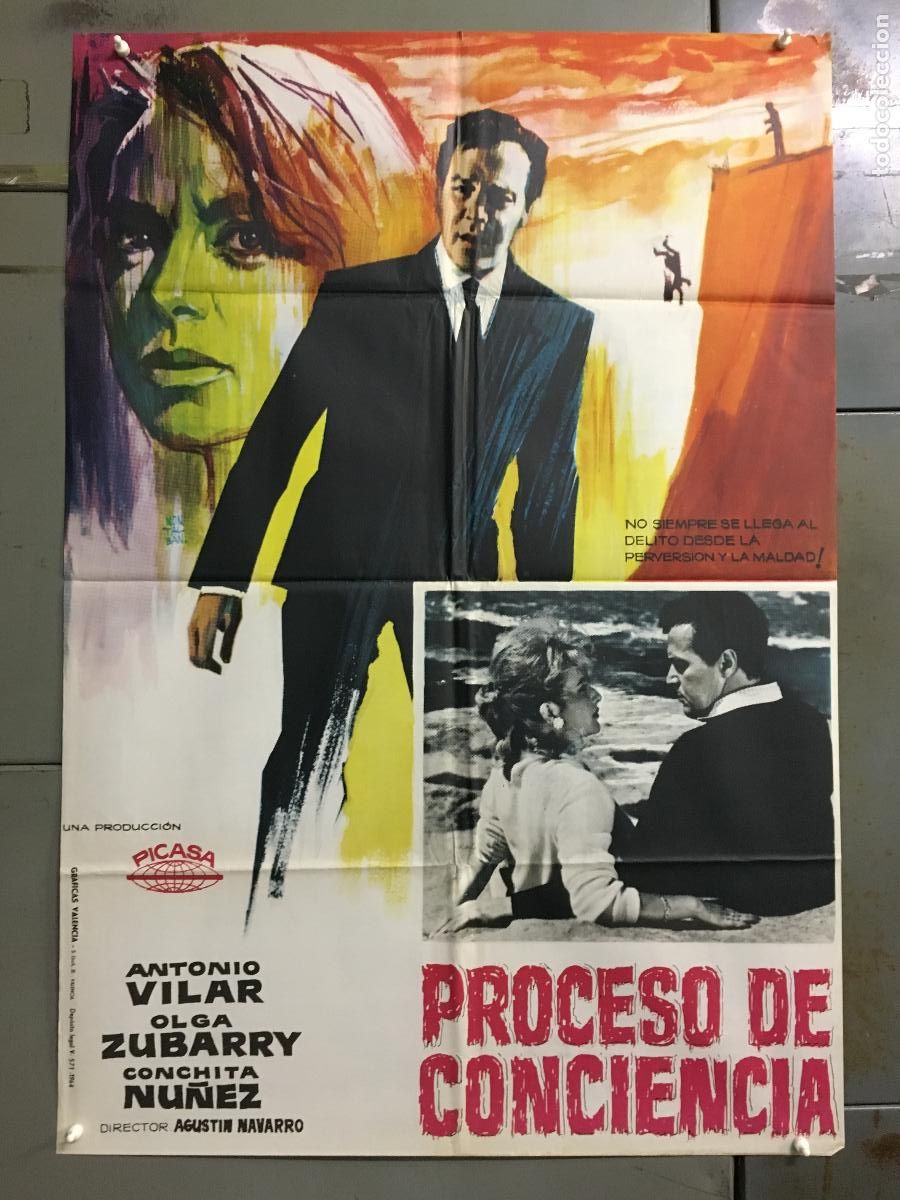 Cine: ODC C201 PROCESO DE CONCIENCIA ANTONIO VILAR OLGA ZUBARRY POSTER ORIGINAL 70X100 ESTRENO