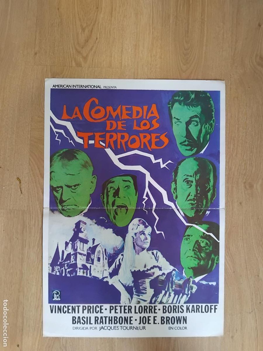 Cine: CARTEL CINE POSTER ORIGINAL LA COMEDIA DE LOS TERRORES VINCENT PRICE BORIS KARLOFF. 35 X 50 CM