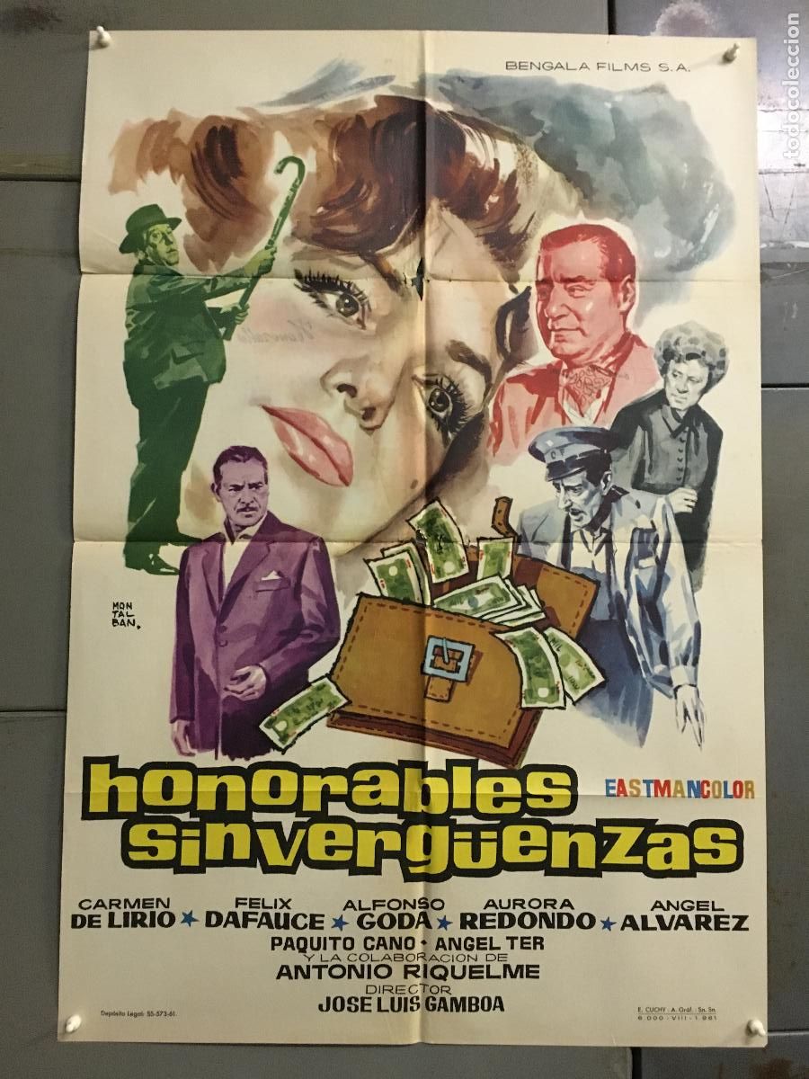 Cine: ODC C204 HONORABLES SINVERG&Uuml;ENZAS CARMEN DE LIRIO POSTER ORIG 70X100 ESTRENO