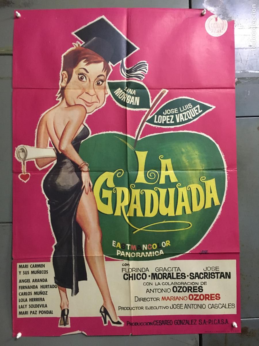 Cine: ODC C209 LA GRADUADA LINA MORGAN MARIANO OZORES POSTER ORIGINAL 70X100 ESTRENO
