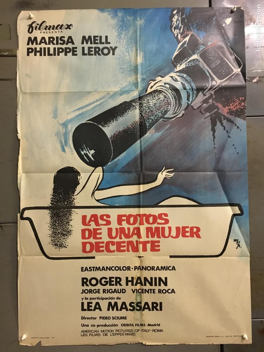 Cine: ODC C210 LAS FOTOS DE UNA MUJER DECENTE MARISA MELL PHILIPPE LEROY MCP POSTER ORIG 70X100 ESTRENO B