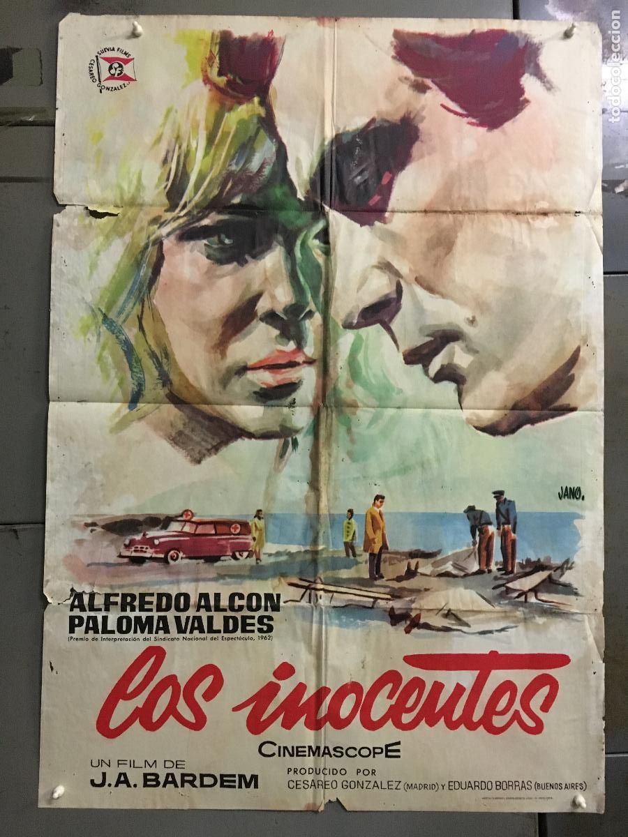 Cine: ODC C212 LOS INOCENTES JUAN ANTONIO BARDEM PALOMA VALDES POSTER ORIGINAL 70X100 ESTRENO