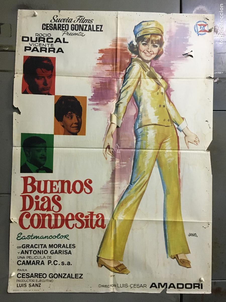 Cinema: ODC C218 BUENOS DIAS CONDESITA ROCIO DURCAL VICENTE PARRA JANO POSTER ORIGINAL 70X100 ESTRENO