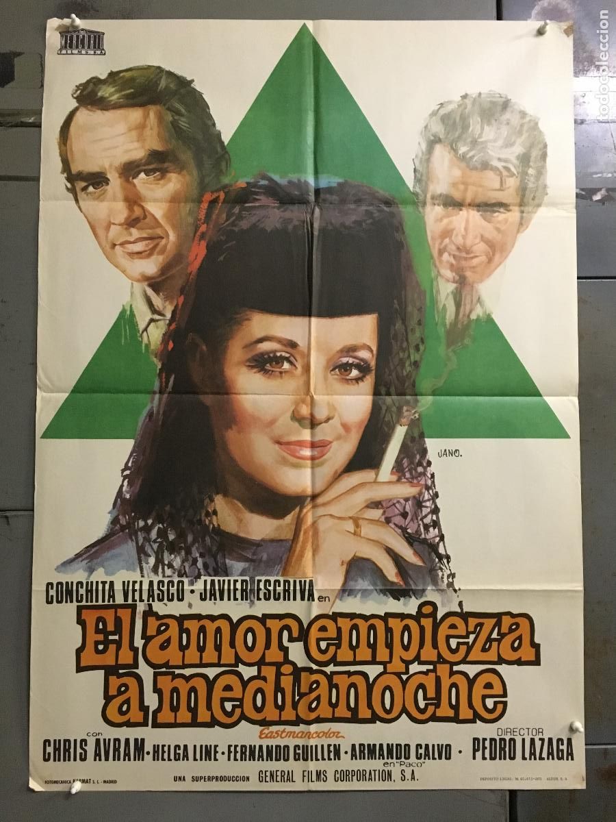 Cine: ODC C219 EL AMOR EMPIEZA A MEDIANOCHE CONCHA VELASCO POSTER ORIGINAL 70X100 ESTRENO