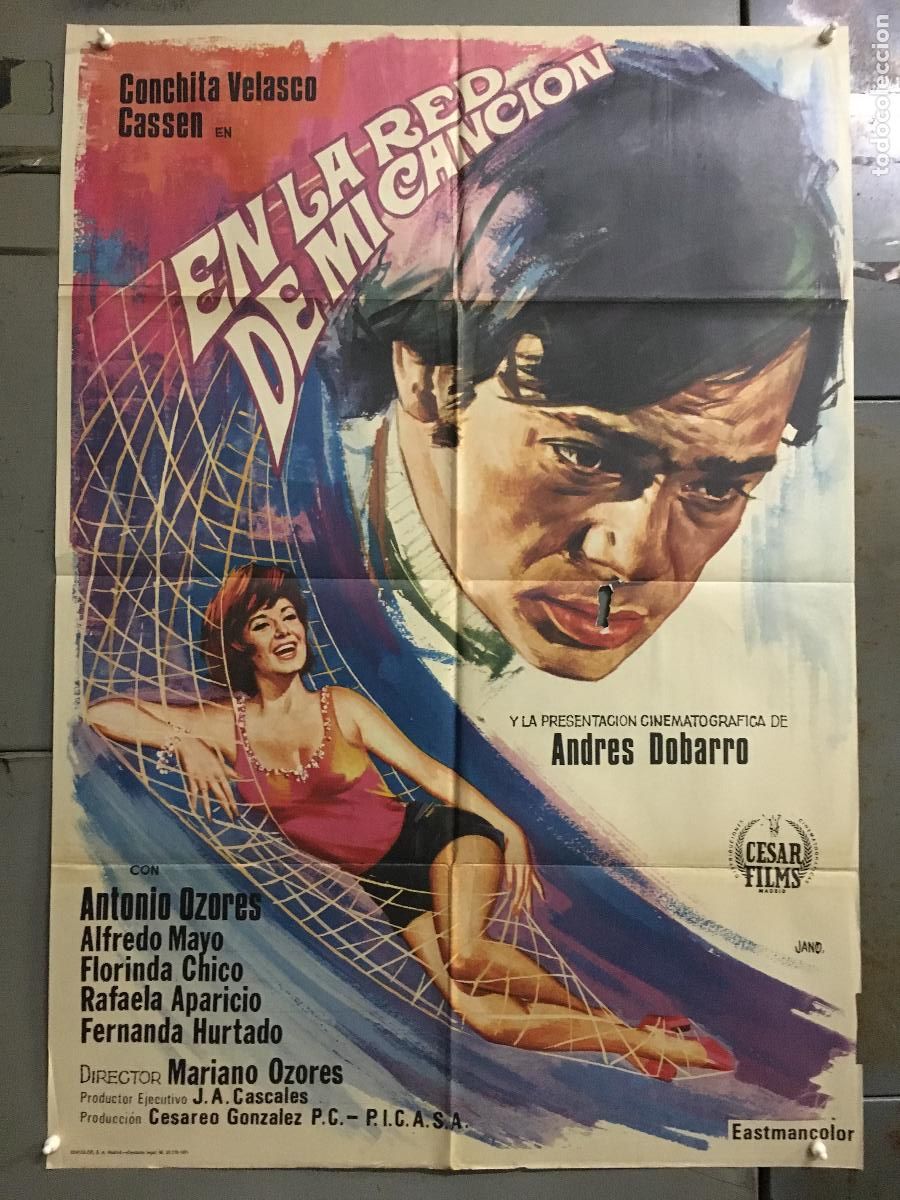 Cine: ODC C220 EN LA RED DE MI CANCION ANDRES DO BARRO CONCHA VELASCO CASSEN POSTER ORIG 70X100 ESTRENO