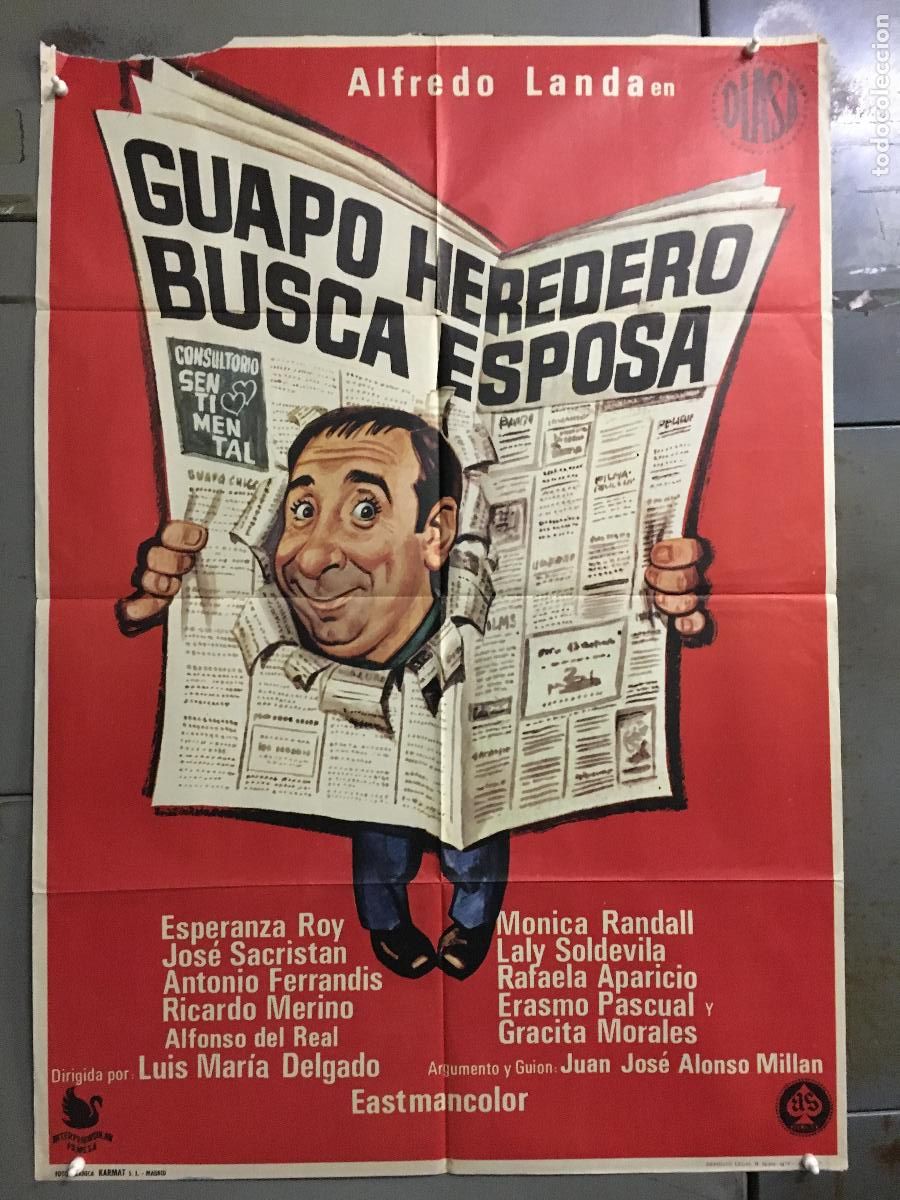 Cinema: ODC C226 GUAPO HEREDERO BUSCA ESPOSA ALFREDO LANDA POSTER ORIGINAL 70X100 ESTRENO