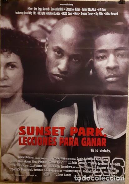 Cine: Cartel original de cine. SUNSET PARK: LECCIONES PARA GANAR (1996). Dir: Steve Gomer. 98x68 cm.