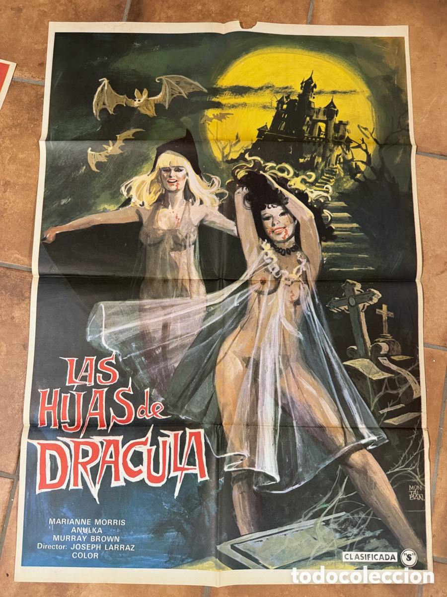 Cine: LAS HIJAS DE DRACULA JOSE LARRAZ POSTER ORIGINAL 70X100 ESTRENO