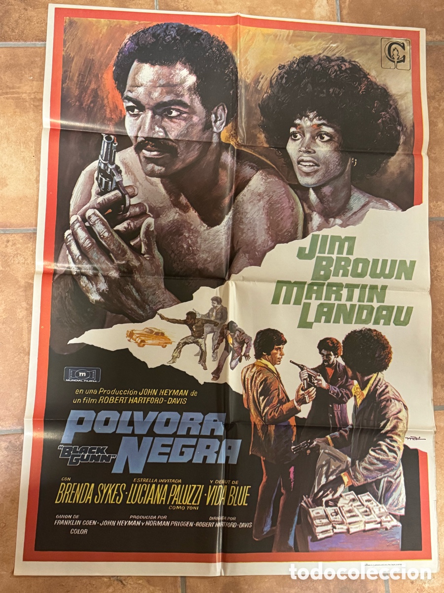 Cine: POLVORA NEGRA. JIM BROWN, MARTIN LANDAU, BRENDA SYKES. A&Ntilde;O 1974. POSTER ORIGINAL