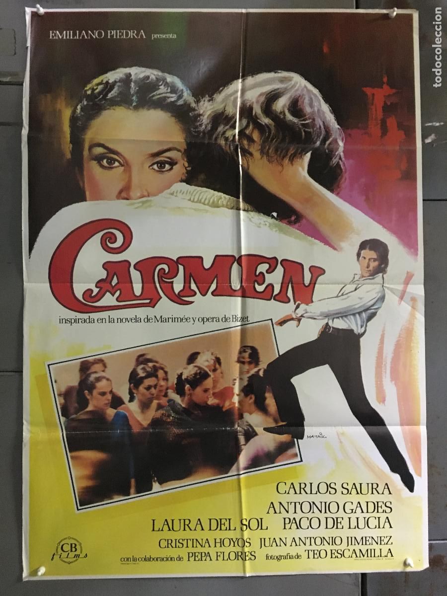 Cine: ODC C234 CARMEN CARLOS SAURA ANTONIO GADES LAURA DEL SOL MARISOL POSTER ORIGINAL 70X100 ESTRENO