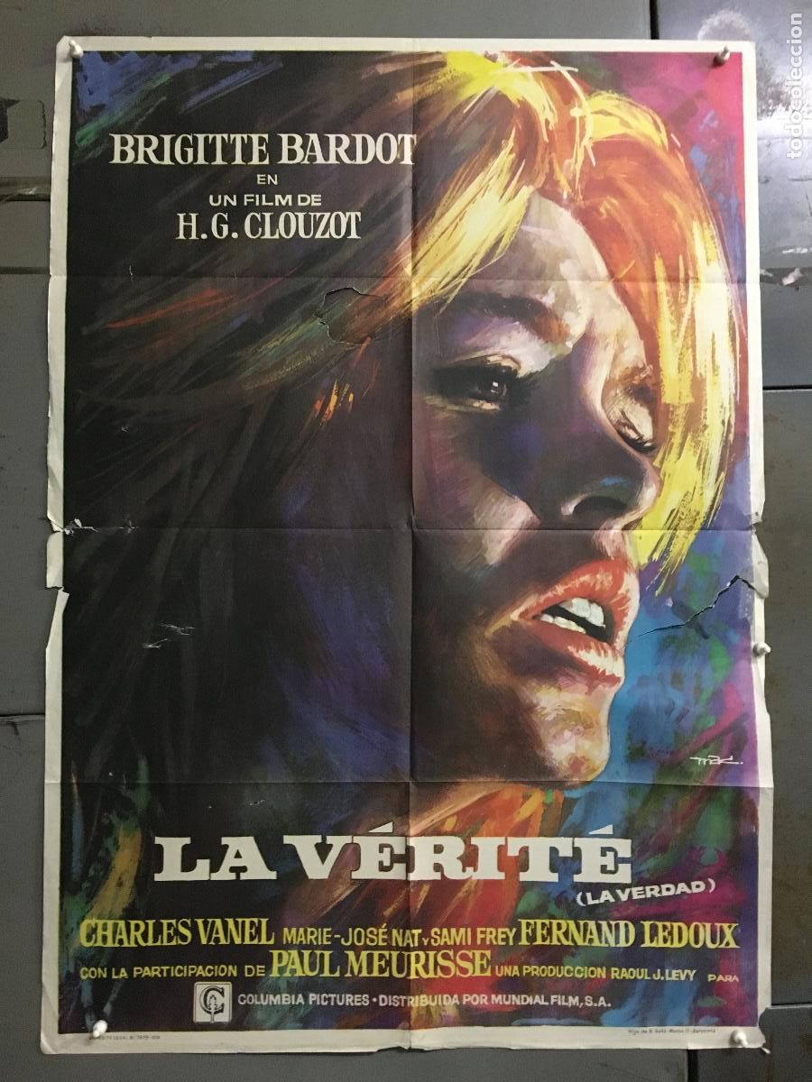 Cine: ODC C236 LA VERITE BRIGITTE BARDOT CLOUZOT MAC POSTER ORIGINAL 70X100 ESTRENO