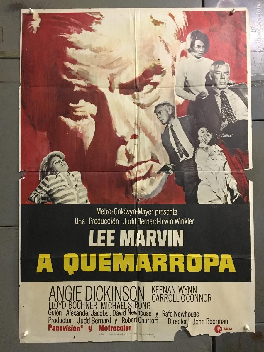 Cine: ODC C238 A QUEMARROPA LEE MARVIN ANGIE DICKINSON POSTER ORIGINAL 70X100 ESTRENO