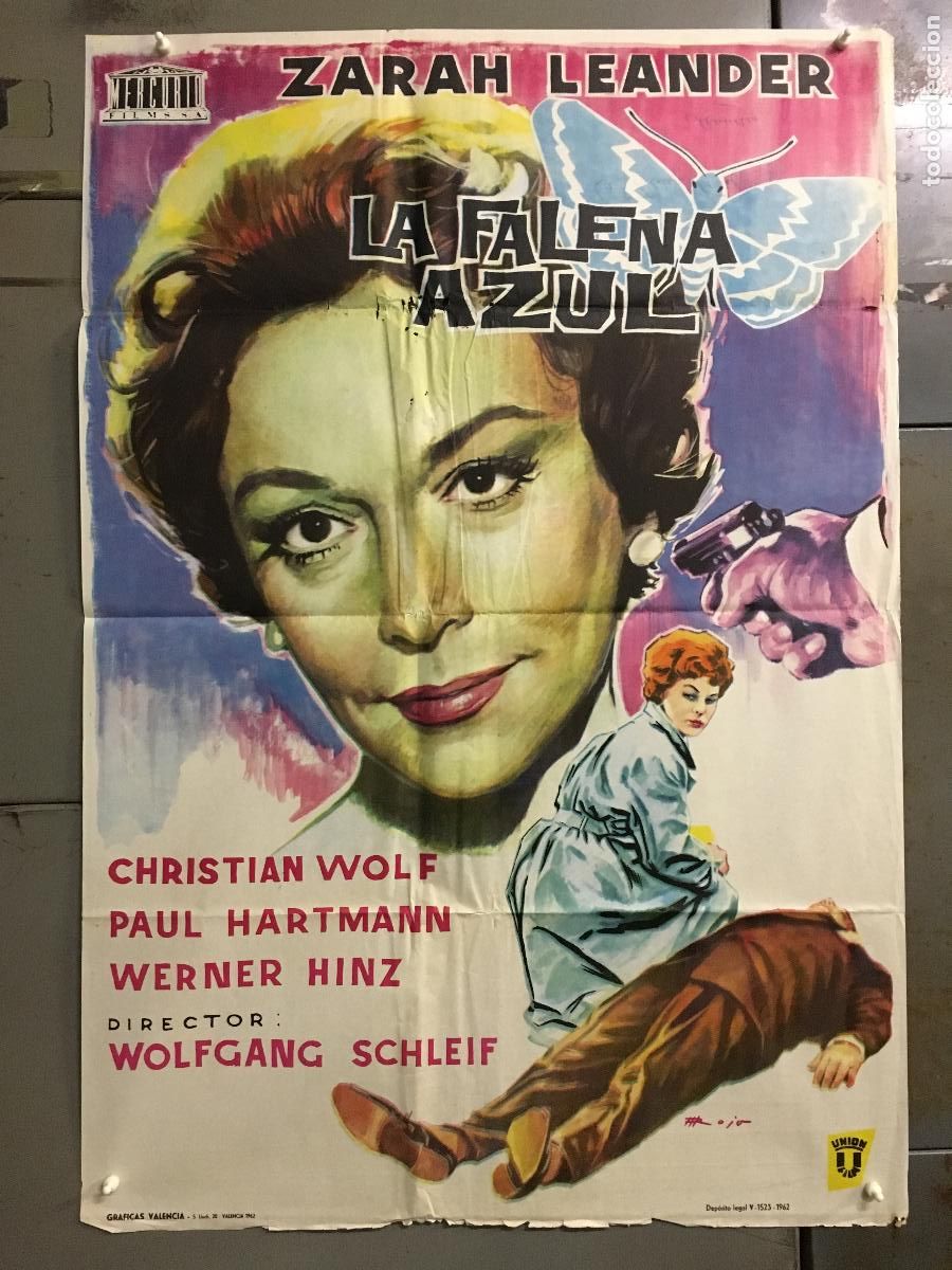 Cine: ODC C246 LA FALENA AZUL ZARAH LEANDER POSTER ORIGINAL 70X100 ESTRENO