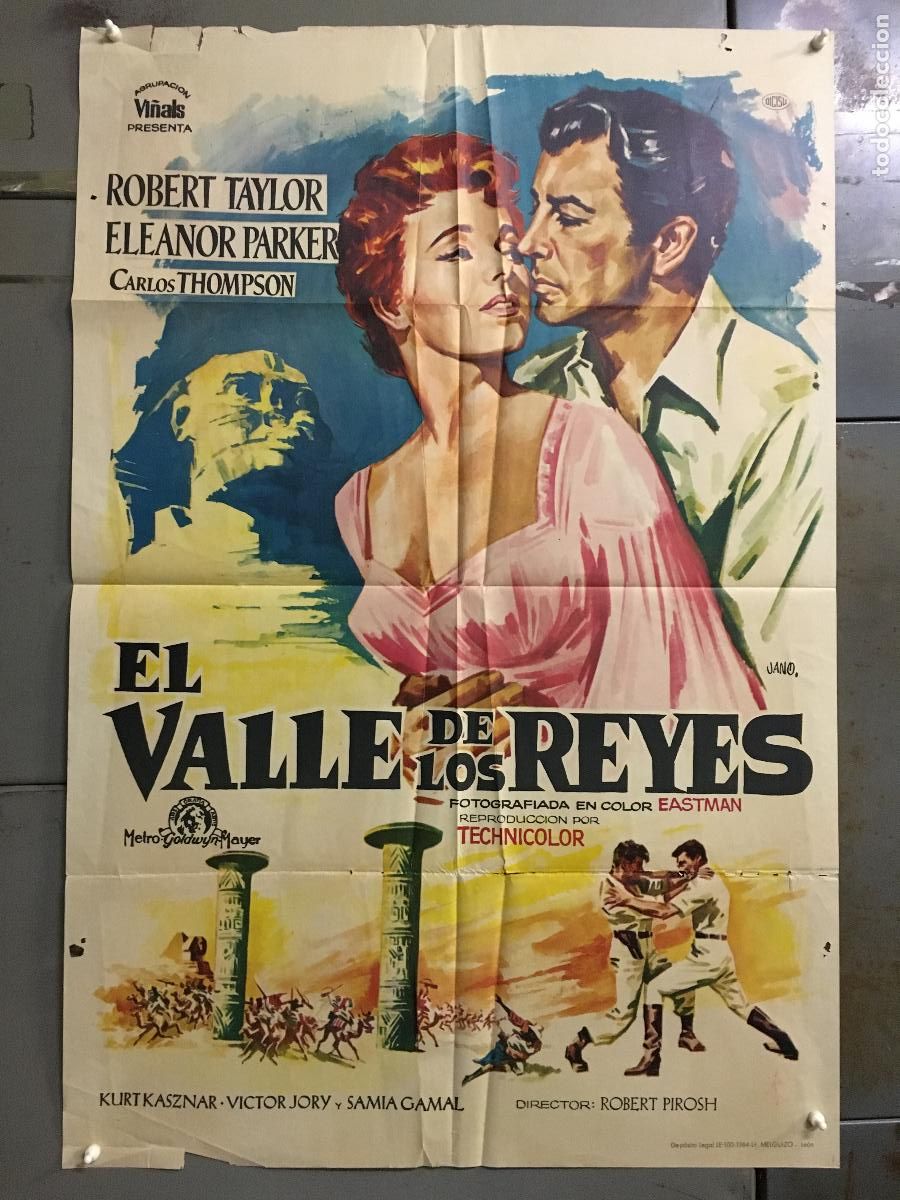 Cinema: ODC C250 EL VALLE DE LOS REYES ROBERT TAYLOR ELEANOR PARKER JANO POSTER ORIGINAL 70X100 ESTRENO