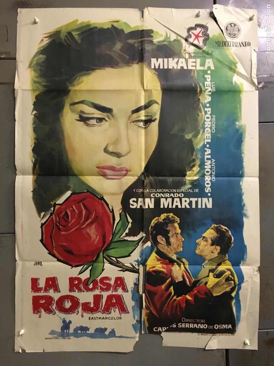 Cinema: ODC C253 LA ROSA ROJA MIKAELA LUIS PE&Ntilde;A RAFAEL BARDEM JANO POSTER ORIGINAL 70X100 ESTRENO