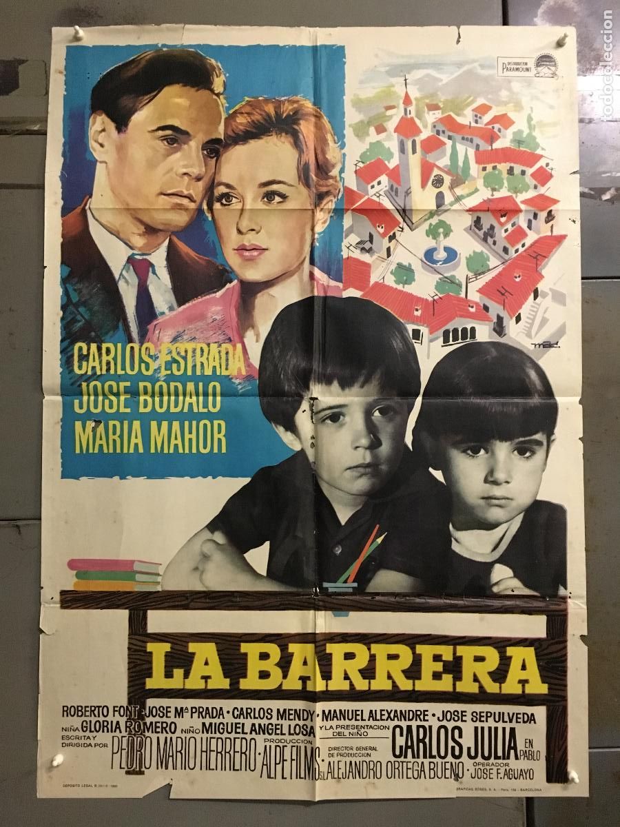 Cine: ODC C261 LA BARRERA CARLOS ESTRADA JOSE BODALO MARIA MAHOR MAC POSTER ORIGINAL 70X100 ESTRENO