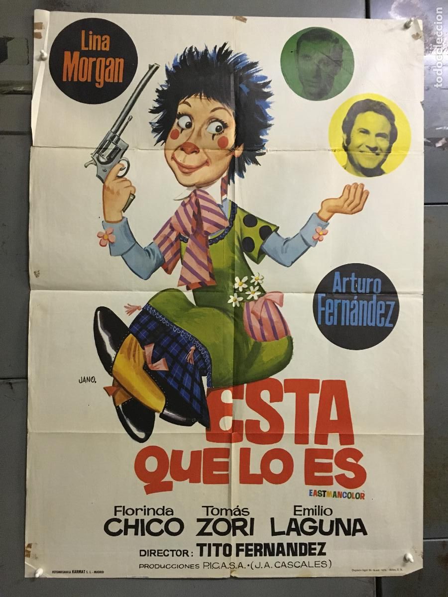 Cinema: ODC C262 ESTA QUE LO ES LINA MORGAN EMILIO LAGUNA ARTURO FERNANDEZ JANO POSTER ORIG 70X100 ESTRENO