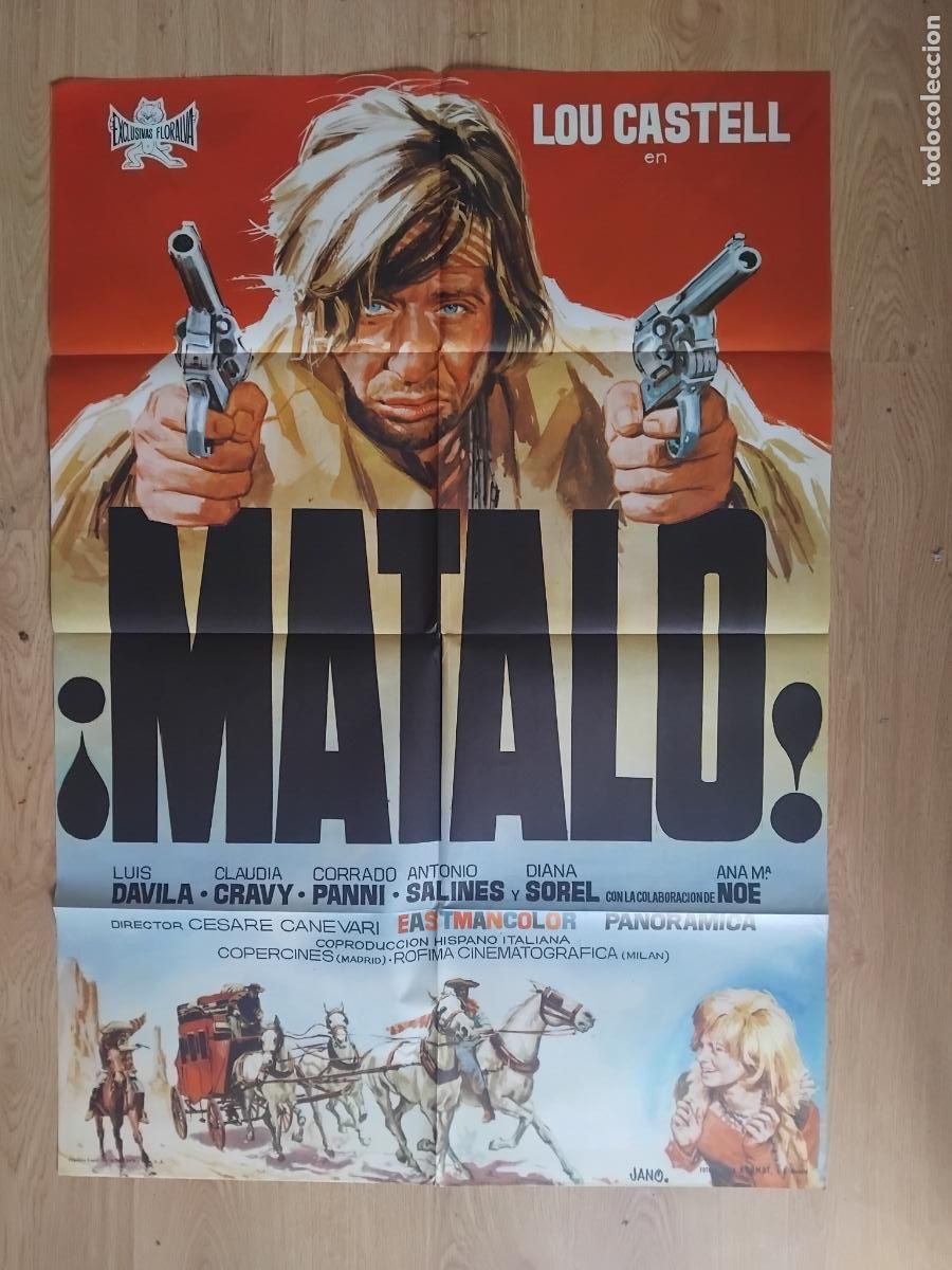 Cine: MATAL&Ograve;. LOU CASTEL. CARTEL DE CINE POSTER ORIGINAL. 100 X 70 CM.
