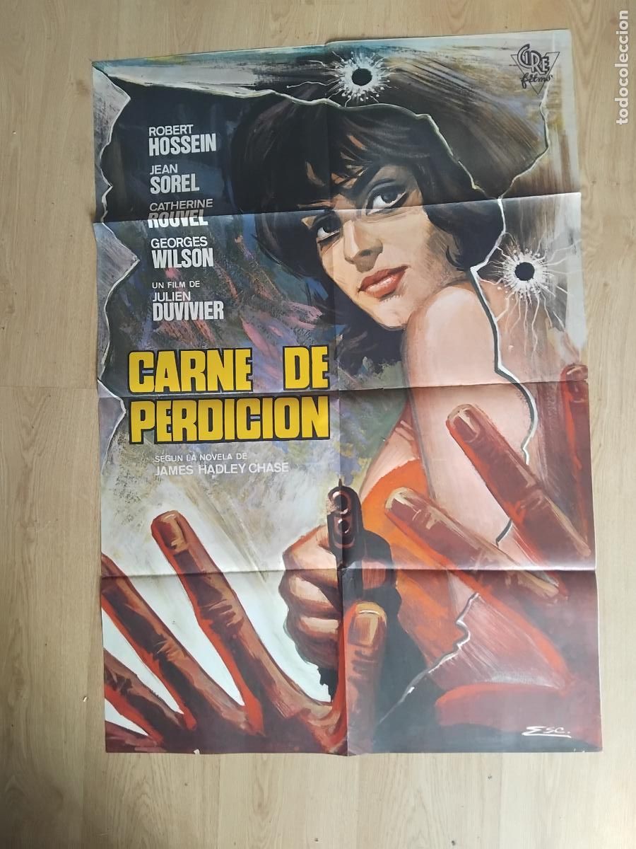 Cine: CARNE DE PERDICION JULIEN DUVIVIER ROBERT HOSSEIN JEAN SCARTEL DE CINE POSTER ORIGINAL. 100 X 70 CM.