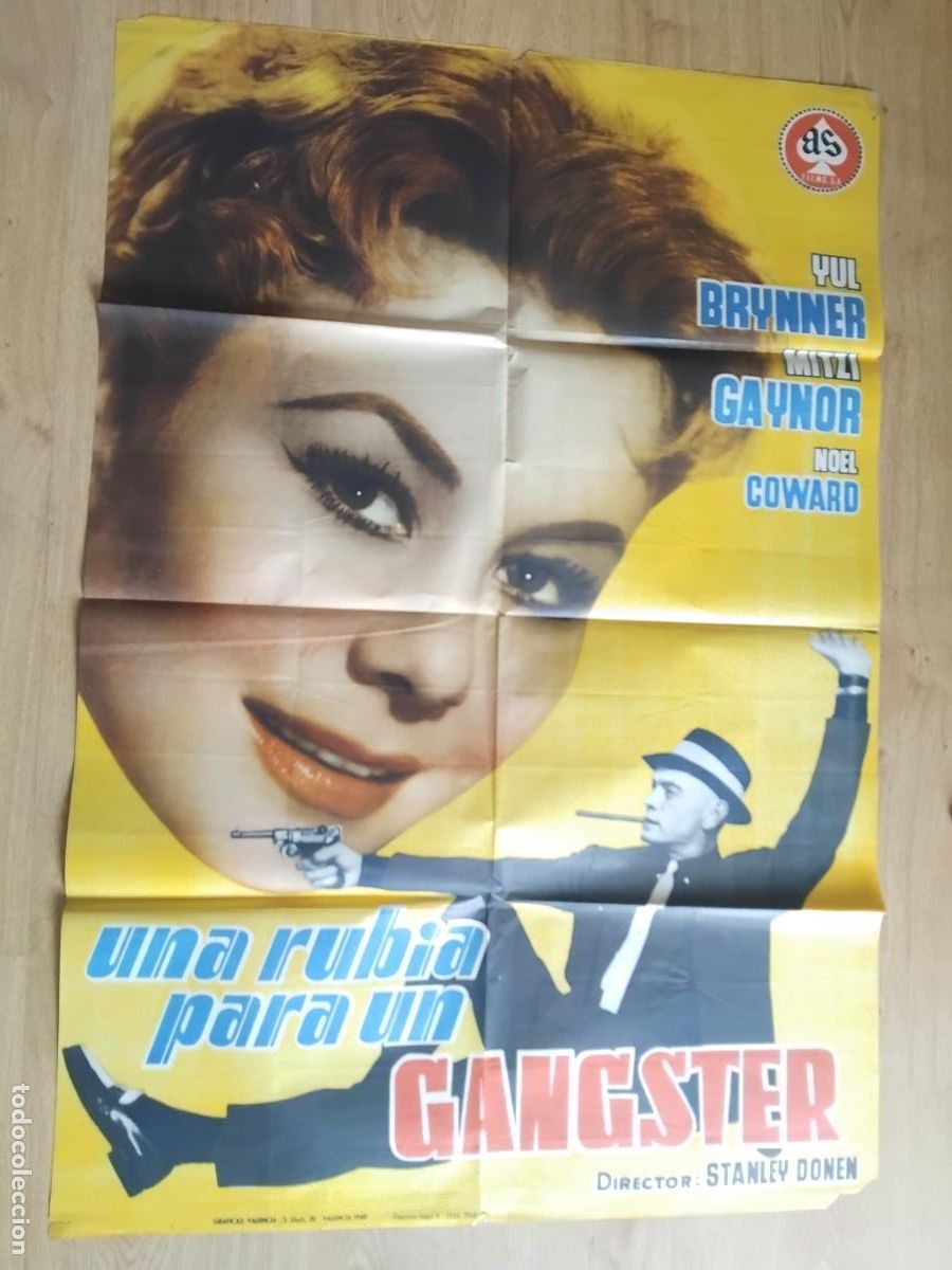 Cine: UNA RUBIA PARA UN GANGSTER YUL BRYNNER MITZI GAYNOR CARTEL DE CINE POSTER ORIGINAL. 100 X 70 CM