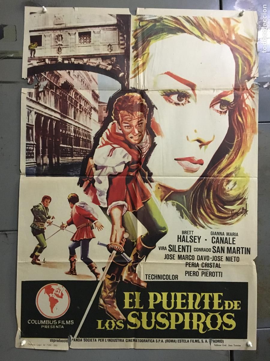 Cinema: ODC C266 EL PUENTE DE LOS SUSPIROS GIANNA MARIA CANNALE BRETT HALSEY POSTER ORIGINAL 70X100 ESTRENO