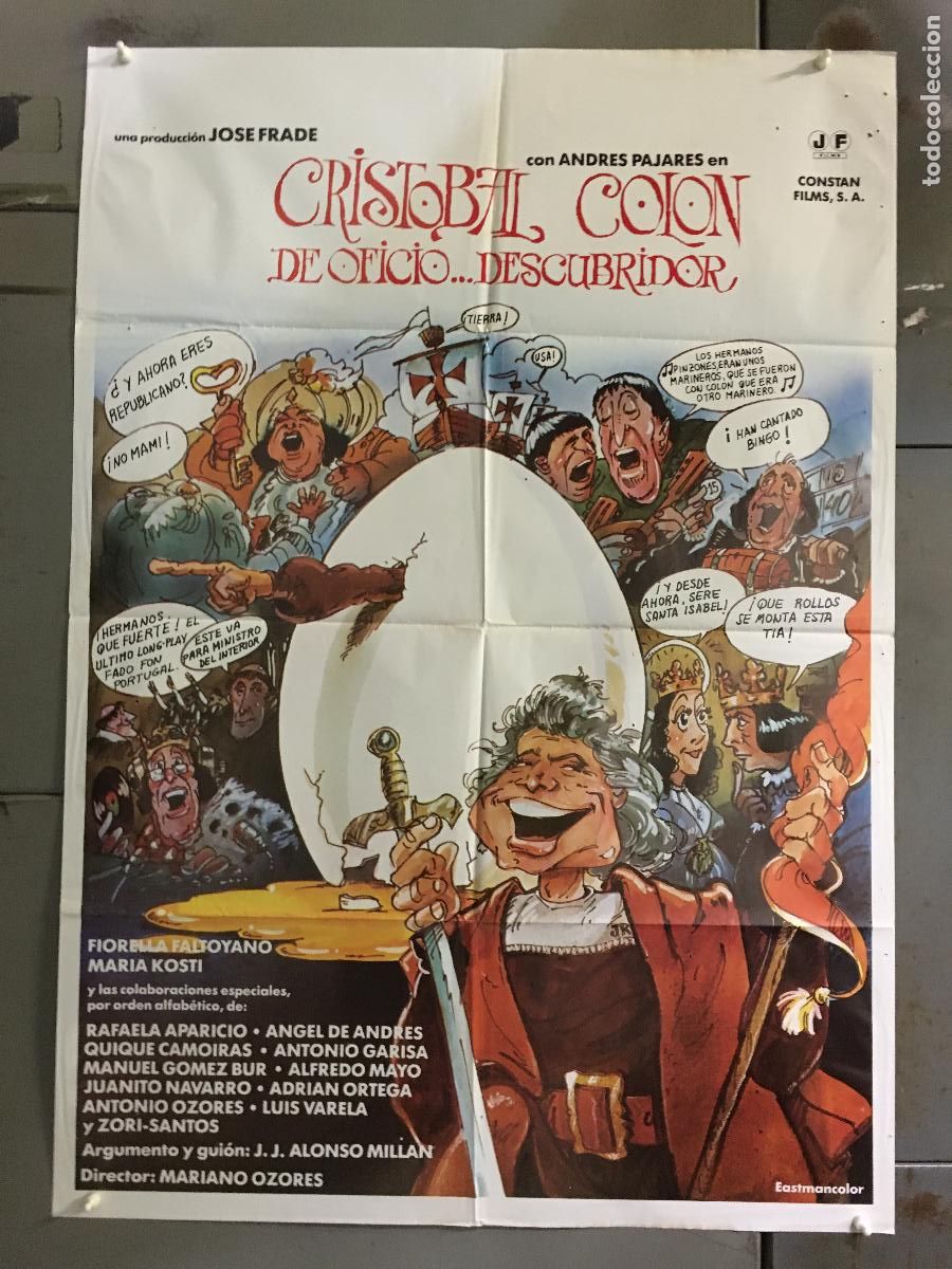 Cine: ODC C284 CRISTOBAL COLON DE OFICIO DESCUBRIDOR ANDRES PAJARES POSTER ORIGINAL 70X100 ESTRENO