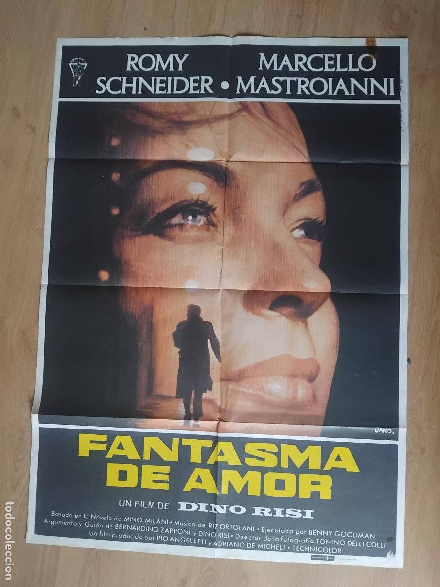 Cine: FANTASMA DE AMOR ROMY SCHNEIDER MARCELLO MASTROIANNI CARTEL DE CINE POSTER ORIGINAL. 100 X 70 CM