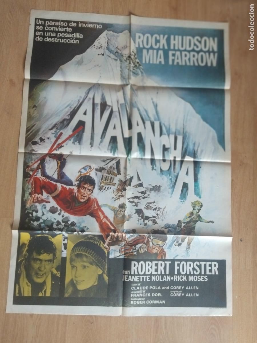 Cine: AVALANCHA ROCK HUDSON. CARTEL DE CINE POSTER ORIGINAL. 100 X 70 CM