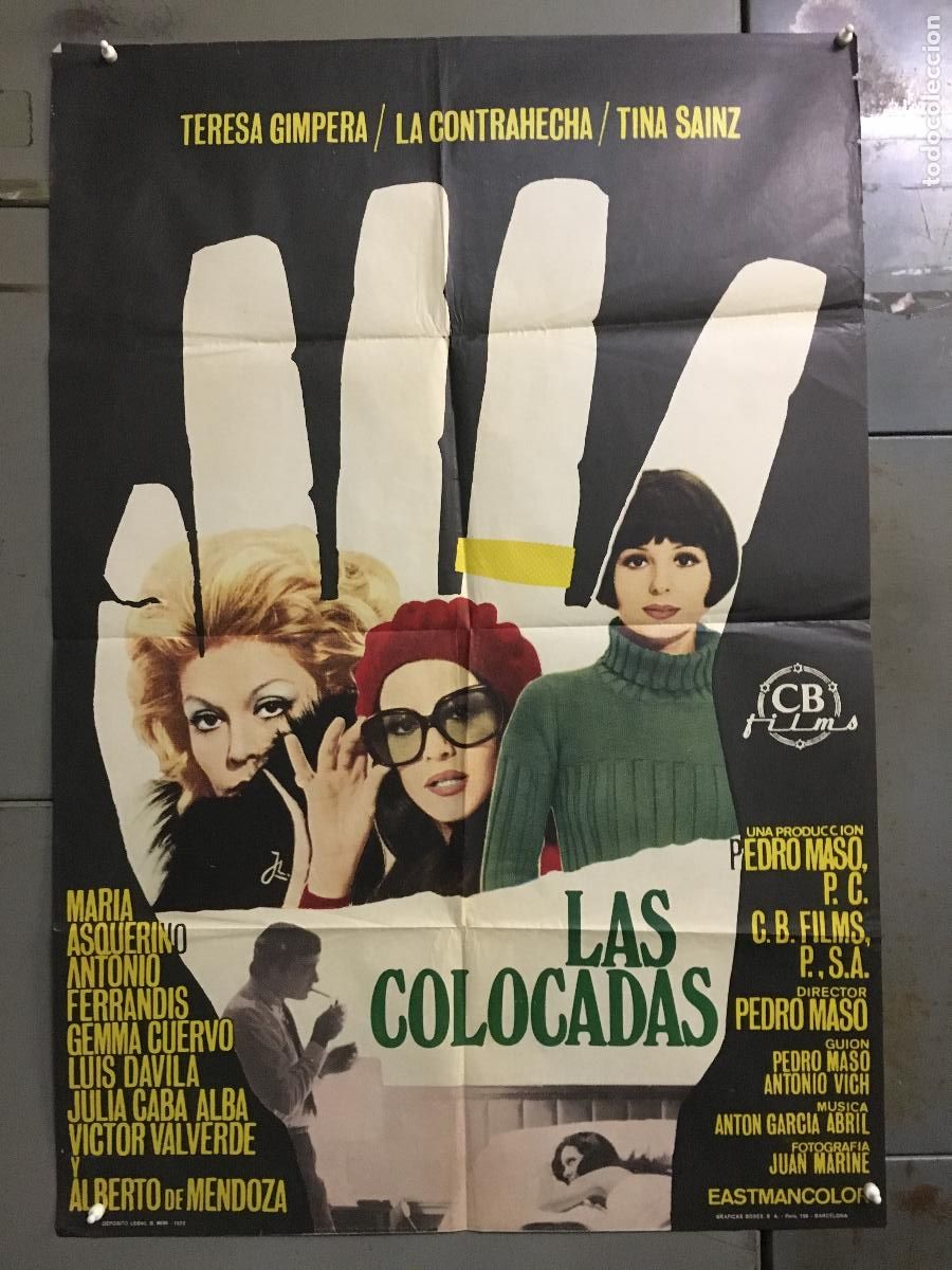 Cine: ODC C291 LAS COLOCADAS TERESA GIMPERA LA CONTRAHECHA TINA SAINZ POSTER ORIGINAL 70X100 ESTRENO