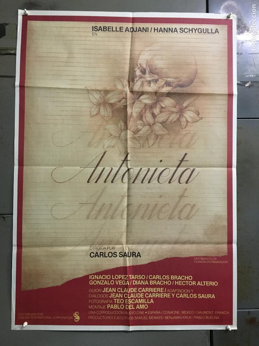 Cine: ODC C294 ANTONIETA CARLOS SAURA ISABELLE ADJANI HANNA SCHYGULLA POSTER ORIG 70X100 ESTRENO