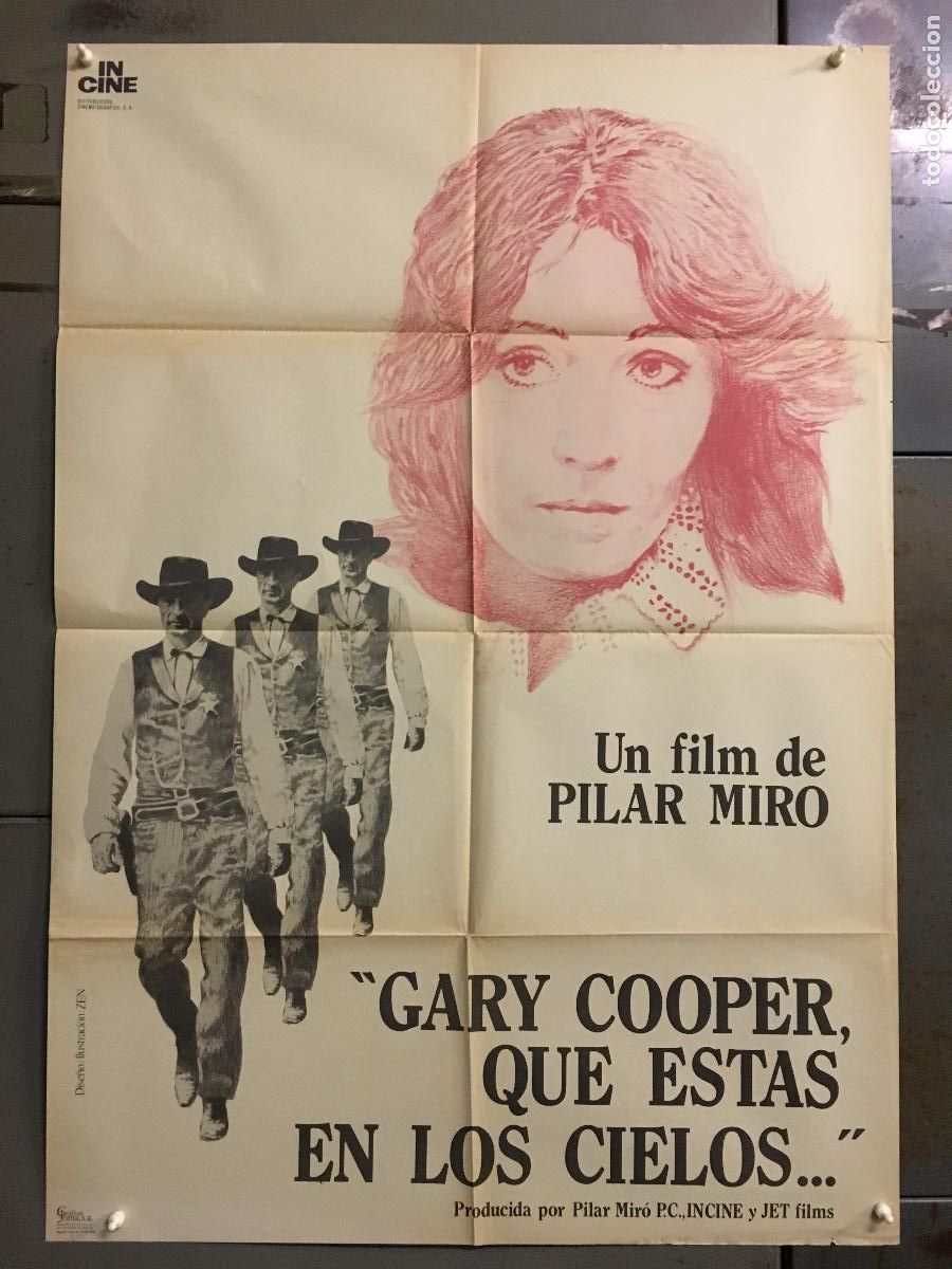 Cine: ODC C306 GARY COOPER QUE EST&Aacute;S EN LOS CIELOS PILAR MIRO POSTER ORIGINAL 70X100 ESTRENO