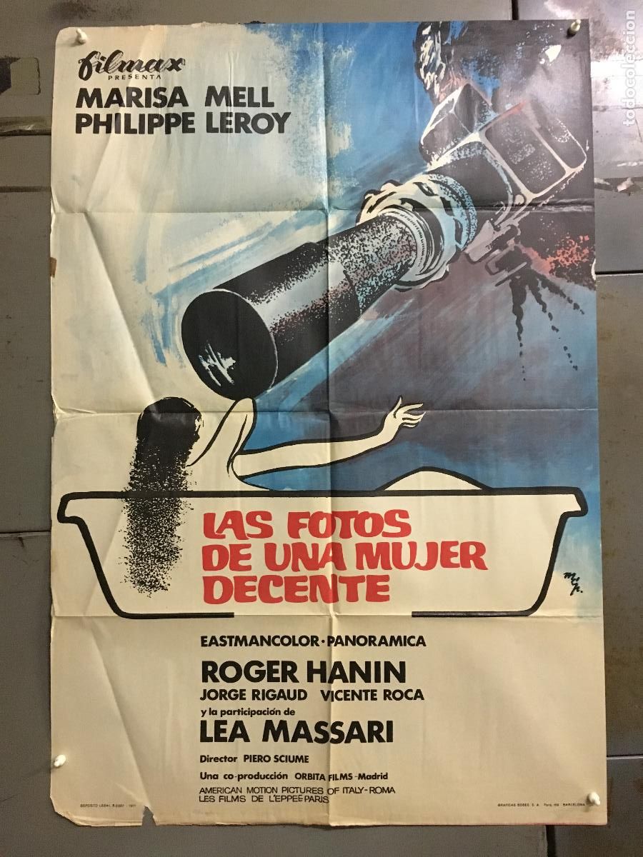 Cine: ODC C308 LAS FOTOS DE UNA MUJER DECENTE MARISA MELL PHILIPPE LEROY MCP POSTER ORIG 70X100 ESTRENO B