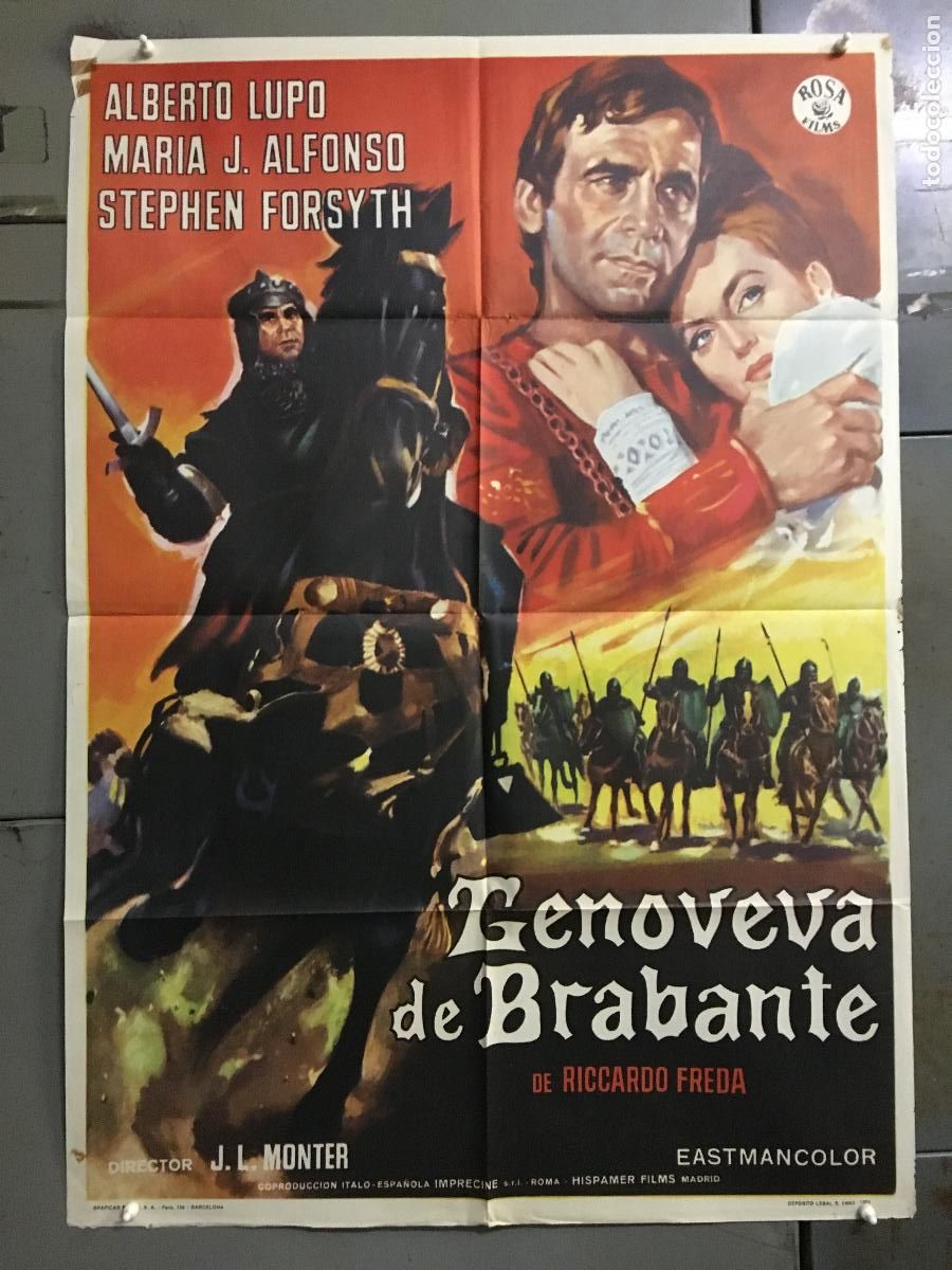 Cine: ODC C319 GENOVEVA DE BRABANTE ALBERTO LUPO RICCARDO FREDA POSTER ORIGINAL 70X100 ESTRENO