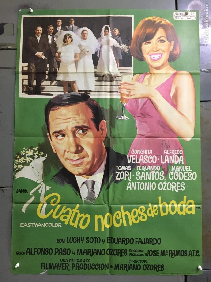 Cine: ODC C323 CUATRO NOCHES DE BODA CONCHA VELASCO ALFREDO LANDA POSTER ORIGINAL 70X100 ESTRENO