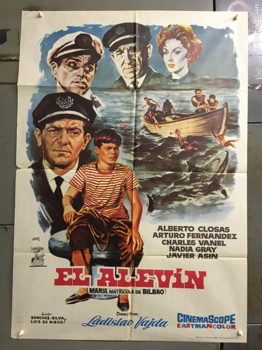Cine: ODC C324 EL ALEVIN MARIA MATRICULA DE BILBAO ALBERTO CLOSAS LADISLAO VAJDA POSTER ORG 70X100 ESPA&Ntilde;OL
